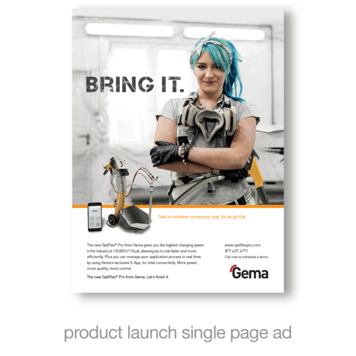 product launch single page ad
